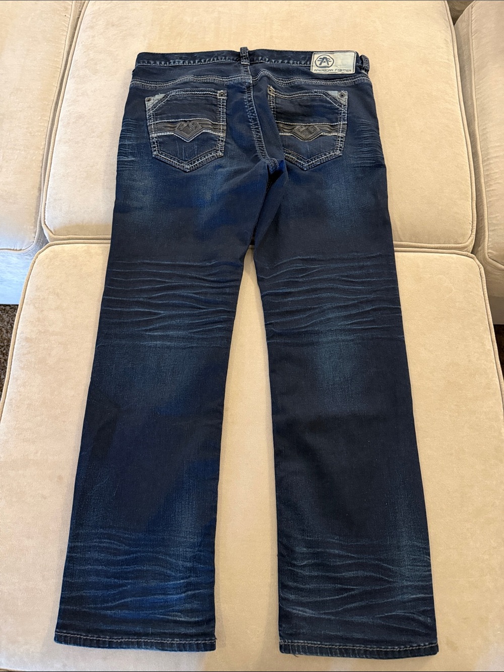American Fighter Men's Straight Jeans in Dark Blue Denim